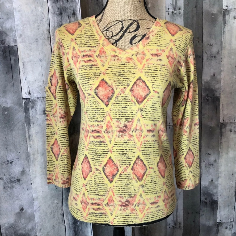 NEW Fresh Produce Yellow with Red Diamonds Design